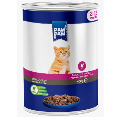 Pawpaw Low Grain 400gr Υγρή Τροφή για Γατάκια με Κοτόπουλο