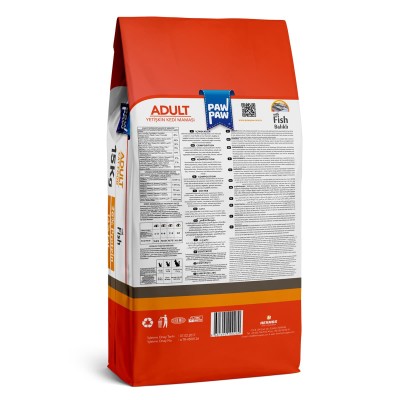 Pawpaw 15kg Ξηρά Τροφή για Ενήλικες Γάτες με Ψάρι