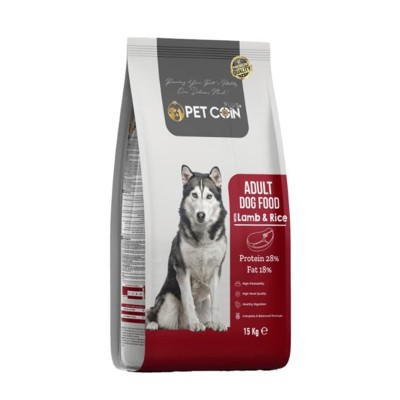 Pet coin Plus (28 protein 18 fat) 15kg Ξηρά Τροφή για Ενήλικους Σκύλους με Αρνί & Ρύζι