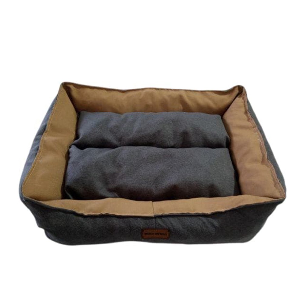 Robert Shop Collection Σετ Κρεβατιών Κατοικιδίων Ορθογώνιο Καφέ-Γκρι 2τμχ