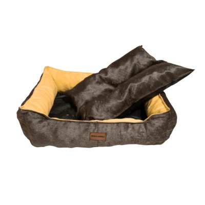 Robert Shop Collection Σετ Κρεβατιών Κατοικιδίων Ορθογώνιο Καφέ-Κίτρινο 2τμχ