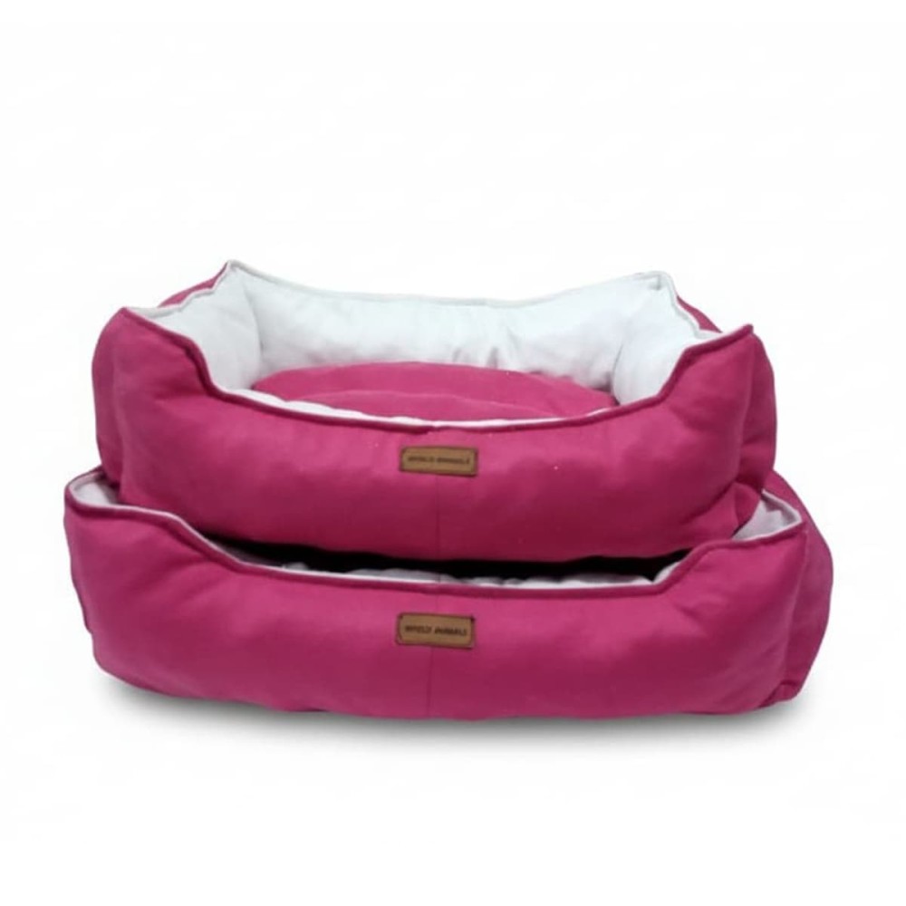 Robert Shop Collection Σετ Κρεβατιών Κατοικιδίων Τετράγωνο Λευκό-Ροζ 2τμχ