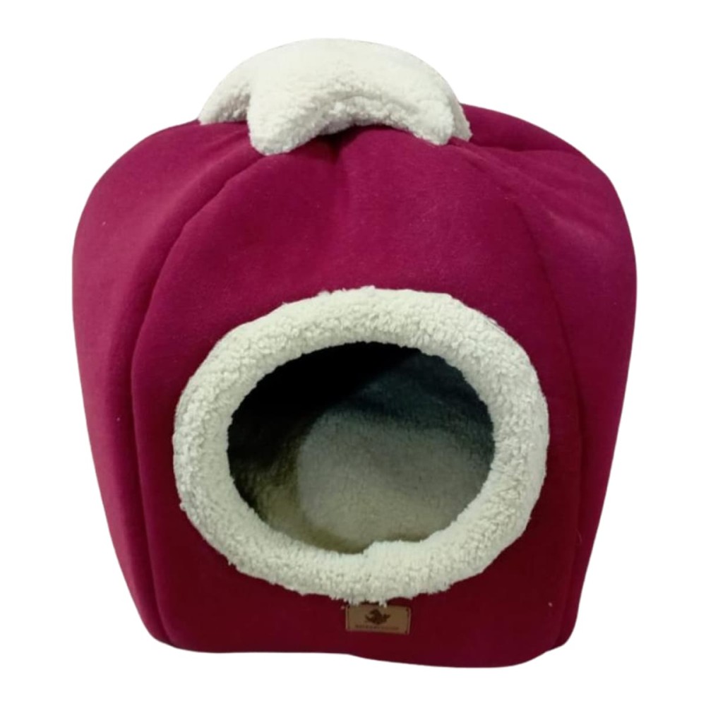 Robert Shop Collection Κρεβάτι Κατοικιδίων Τετράγωνη Φράουλα Μπορντό Μπεζ