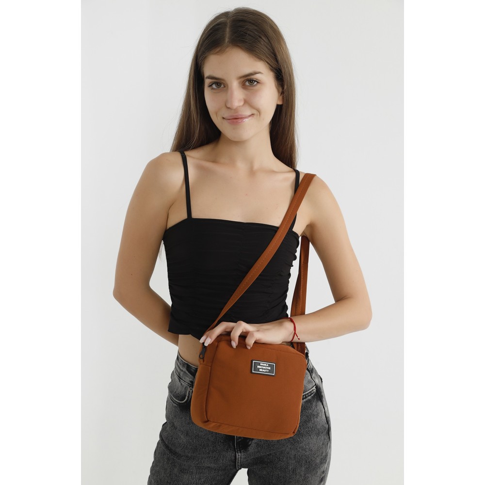 Shaka mini τσάντα χιαστί μονής θήκης Καφέ Shaka mini τσάντα χιαστί μονής θήκης Καφέ