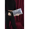 Silver Polo Ασημί ανάγλυφο Clutch τσάντα μονής θήκης Silver Polo Ασημί ανάγλυφο Clutch τσάντα μονής θήκης