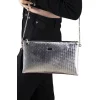 Silver Polo Ασημί ανάγλυφο Clutch τσάντα μονής θήκης Silver Polo Ασημί ανάγλυφο Clutch τσάντα μονής θήκης