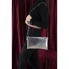 Silver Polo Ασημί ανάγλυφο Clutch τσάντα μονής θήκης Silver Polo Ασημί ανάγλυφο Clutch τσάντα μονής θήκης