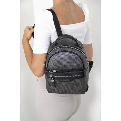 Silver Polo Ασημί Γυναικείο Σακίδιο Πλάτης Mini μονής θήκης