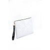 Silver Polo Λευκό Clutch τσάντα μονής θήκης με μοτίβο πυραμίδα Silver Polo Λευκό Clutch τσάντα μονής θήκης με μοτίβο πυραμίδα