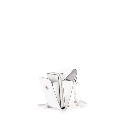 Silver Polo Λευκό Γυναικείο Πορτοφόλι & Θήκη Κάρτας/Τηλεφώνου με λουράκι και τρεις θήκες