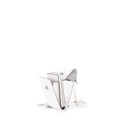 Silver Polo Λευκό Γυναικείο Πορτοφόλι & Θήκη Κάρτας/Τηλεφώνου με λουράκι και τρεις θήκες