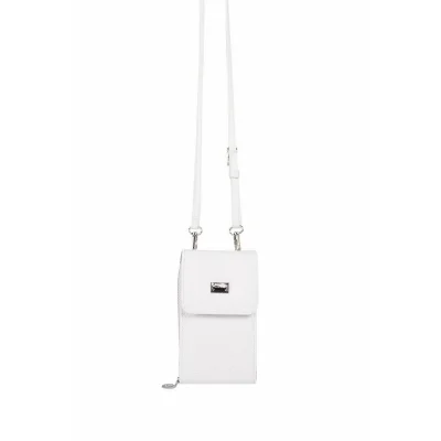 Silver Polo Λευκό Γυναικείο Πορτοφόλι & Θήκη Κάρτας/Τηλεφώνου με λουράκι και τρεις θήκες