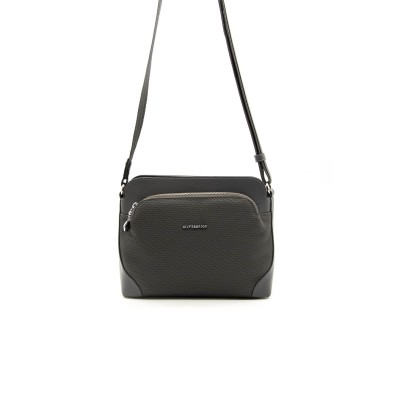 Silver Polo Mαύρη Γυναικεία τσάντα χιαστί/Messenger με μονής θήκης