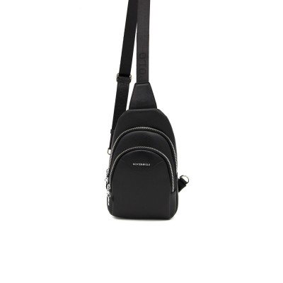 Silver Polo Μαύρη Γυναικεία τσάντα Freebag με δύο θήκες