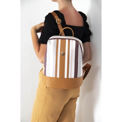 Silver Polo Μix Camel Γυναικείο Σακίδιο Πλάτης μονής θήκης 
