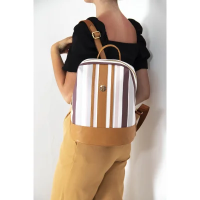 Silver Polo Μix Camel Γυναικείο Σακίδιο Πλάτης μονής θήκης 