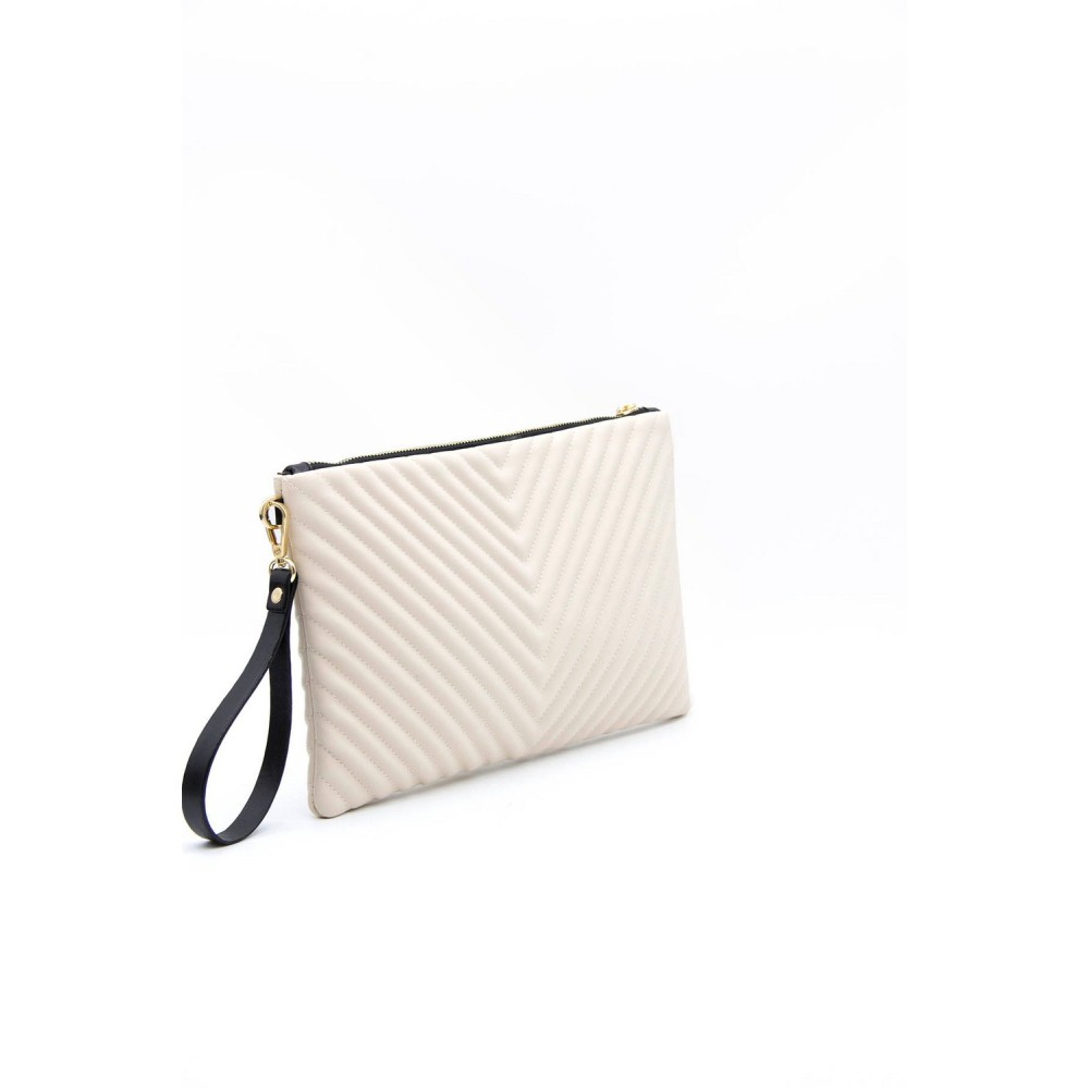Silver Polo V-Μοτίβο Μπεζ Clutch τσάντα μονής θήκης Silver Polo V-Μοτίβο Μπεζ Clutch τσάντα μονής θήκης