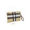 Silver Polo Μπεζ Clutch Τσάντα μονής θήκης με μοτίβο καρό