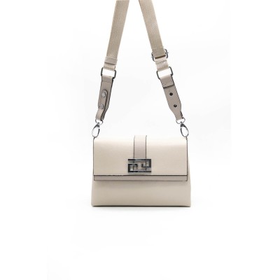 Silver Polo Μπεζ Γυναικεία Τσάντα χιαστί/Messenger με έξι θήκες