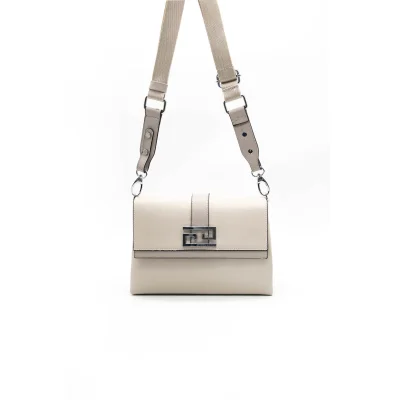 Silver Polo Μπεζ Γυναικεία Τσάντα χιαστί/Messenger με έξι θήκες