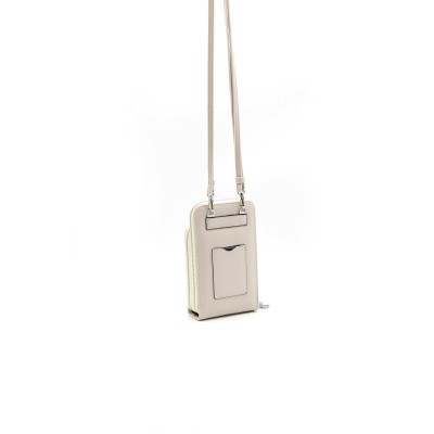 Silver Polo Μπεζ Γυναικείο Πορτοφόλι & Θήκη Κάρτας/Τηλεφώνου με λουράκι και δύο θήκες