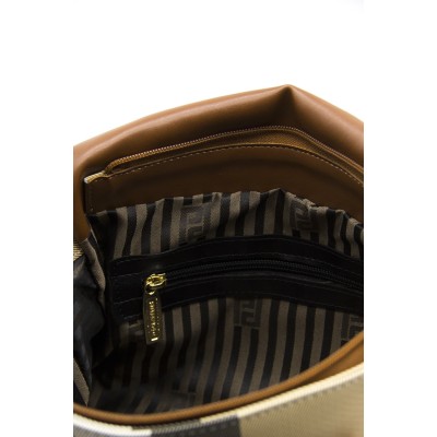 Silver Polo Μπεζ Ταμπά Γυναικεία Τσάντα ταχυδρόμου χιαστί με μοτίβο καρό