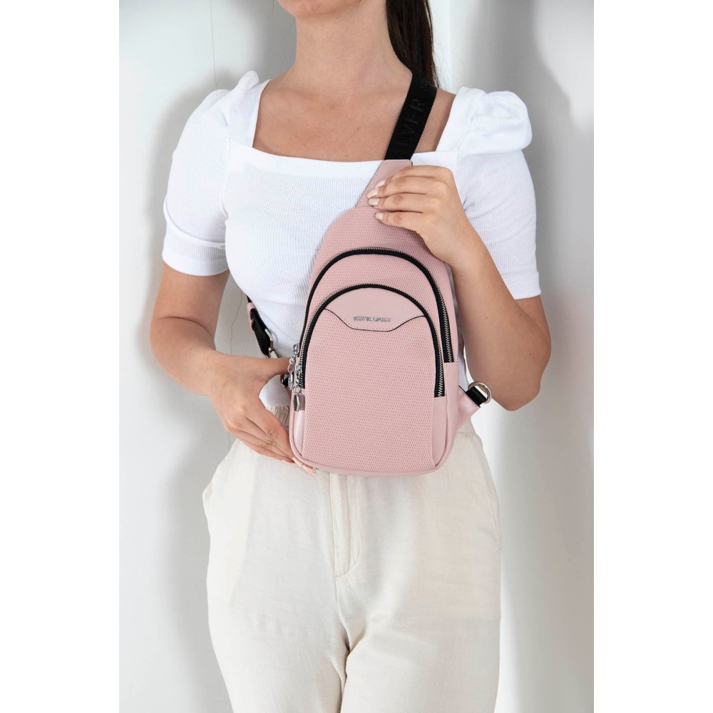 Silver Polo Πούδρας Γυναικεία τσάντα Freebag με δύο θήκες