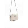 Silver Polo Soft Μπεζ Γυναικεία Τσάντα χιαστί μονής θήκης με λουράκι αλυσίδα