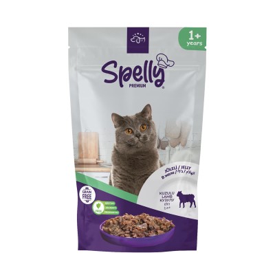 Spelly Premium Jelly Grain Free 85gr για Ενήλικη Γάτα με Αρνί σε Φακελάκι