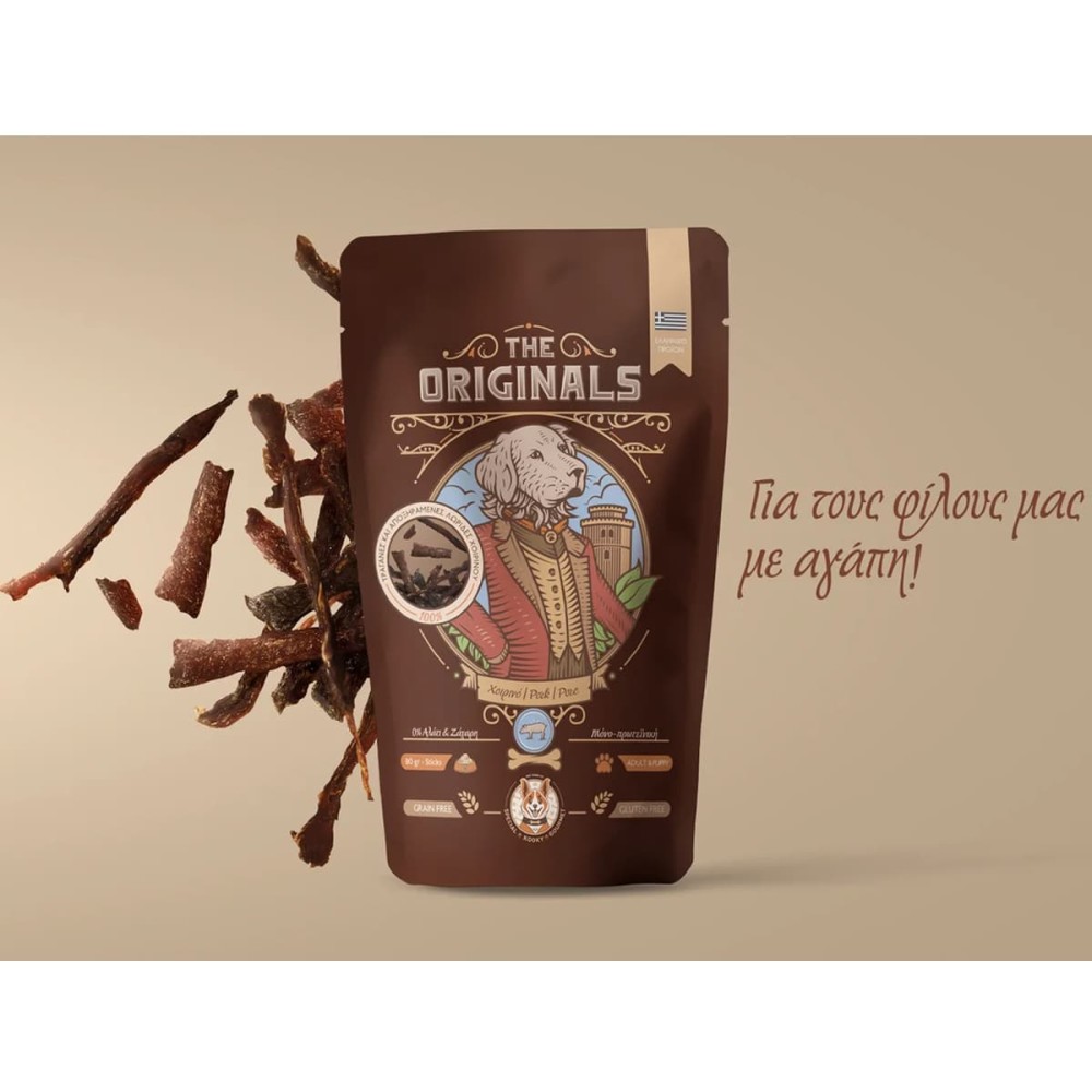 The Originals Grain Free 80gr Αποξηραμένες Λωρίδες για Ενήλικους Σκύλους και Κουτάβια με Χοιρινό