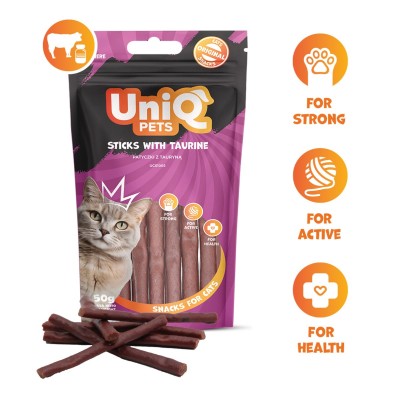 Uniq 50gr Λιχουδιά για Γάτες Στικς με Ταυρίνη