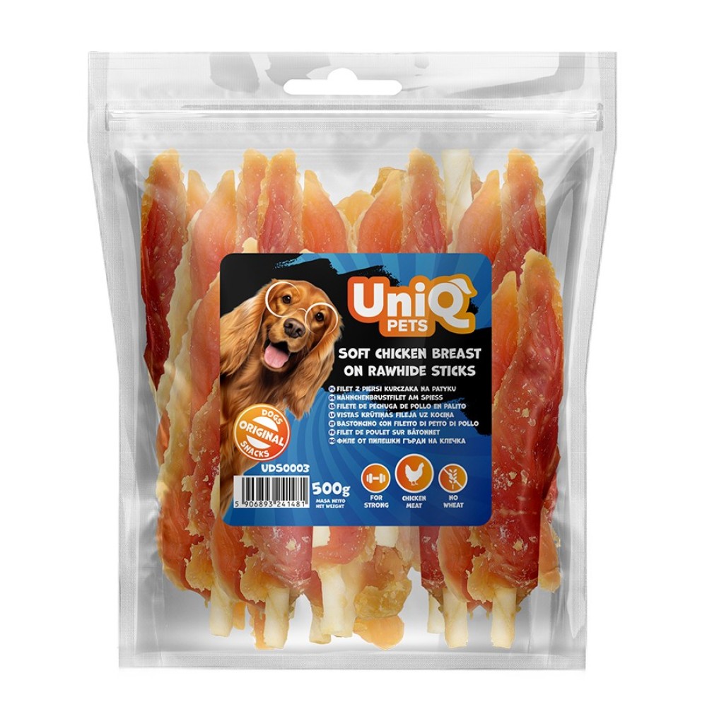 Uniq 500gr Λιχουδιά για Σκύλους Στικς από Δέρμα με Μαλακό Στήθος Κοτόπουλου Uniq 500gr Λιχουδιά για Σκύλους Στικς από Δέρμα με Μαλακό Στήθος Κοτόπουλου