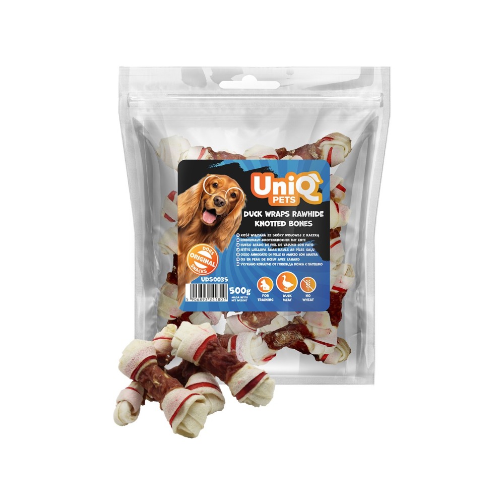 Uniq 500gr Λιχουδιά για Σκύλους Σχήμα Κόκκαλο με Πάπια