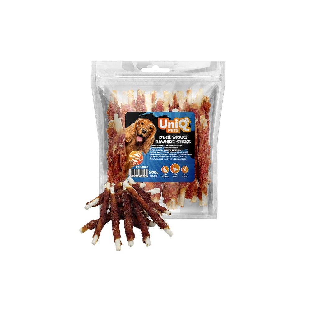 Uniq 500gr Λιχουδιά για Σκύλους Στικς με Δέρμα Τυλιγμένο με Πάπια Uniq 500gr Λιχουδιά για Σκύλους Στικς με Δέρμα Τυλιγμένο με Πάπια