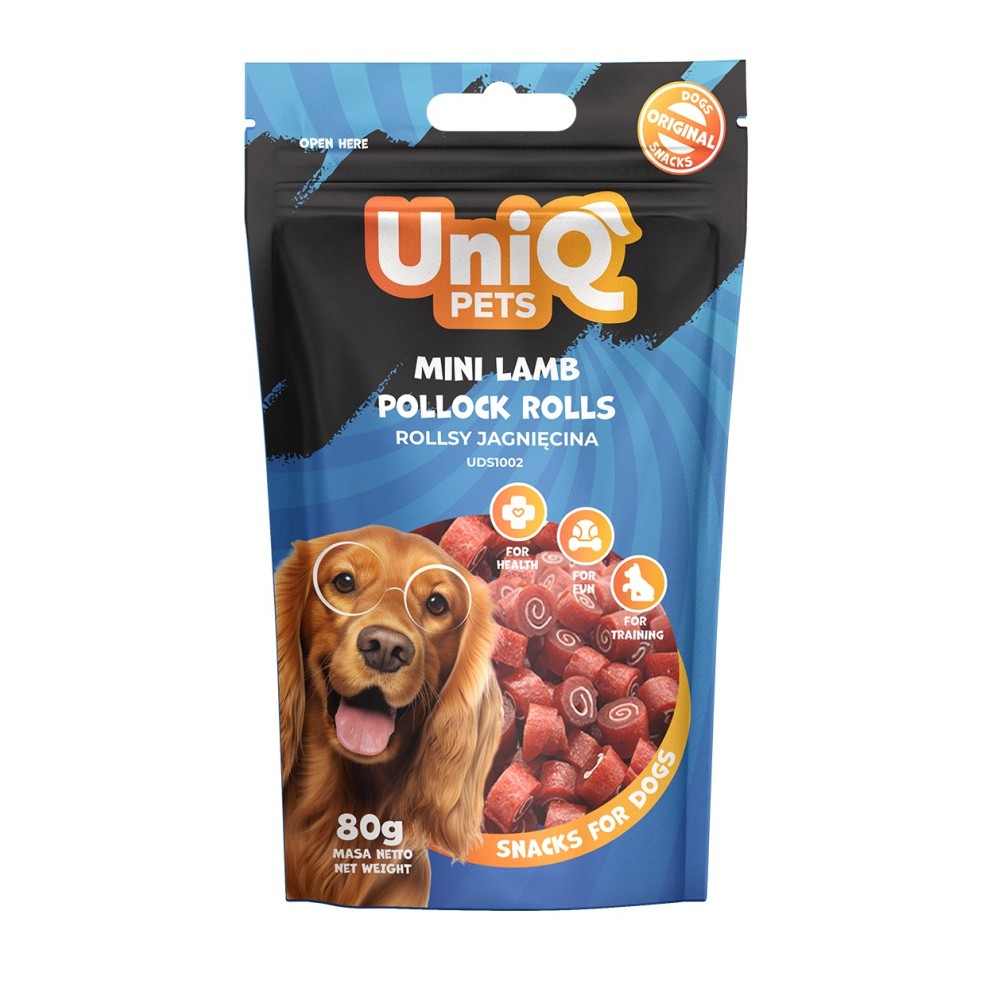 Uniq 80gr Λιχουδιά για Σκύλους Μίνι Ρολάκια με Αρνί και Πόλοκ Uniq 80gr Λιχουδιά για Σκύλους Μίνι Ρολάκια με Αρνί και Πόλοκ