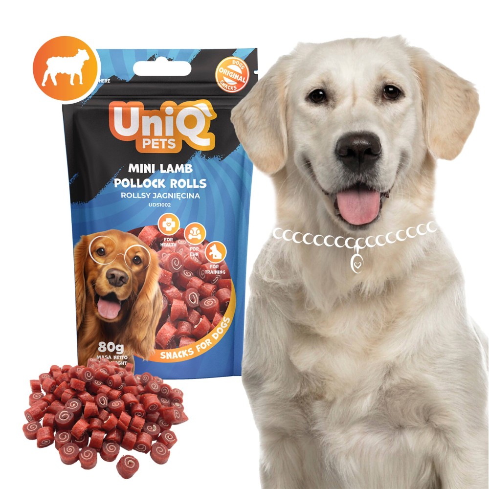 Uniq 80gr Λιχουδιά για Σκύλους Μίνι Ρολάκια με Αρνί και Πόλοκ Uniq 80gr Λιχουδιά για Σκύλους Μίνι Ρολάκια με Αρνί και Πόλοκ