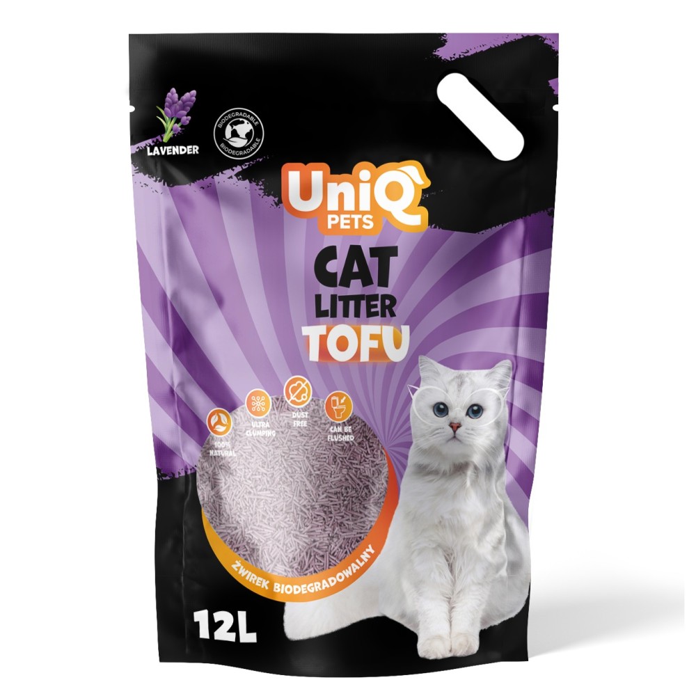 Uniq Βιοδιασπώμενο τόφου 12Lt Άμμος Γάτας LAVENDER
