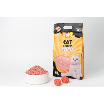 Uniq Βιοδιασπώμενο τόφου 6Lt Άμμος Γάτας PEACH