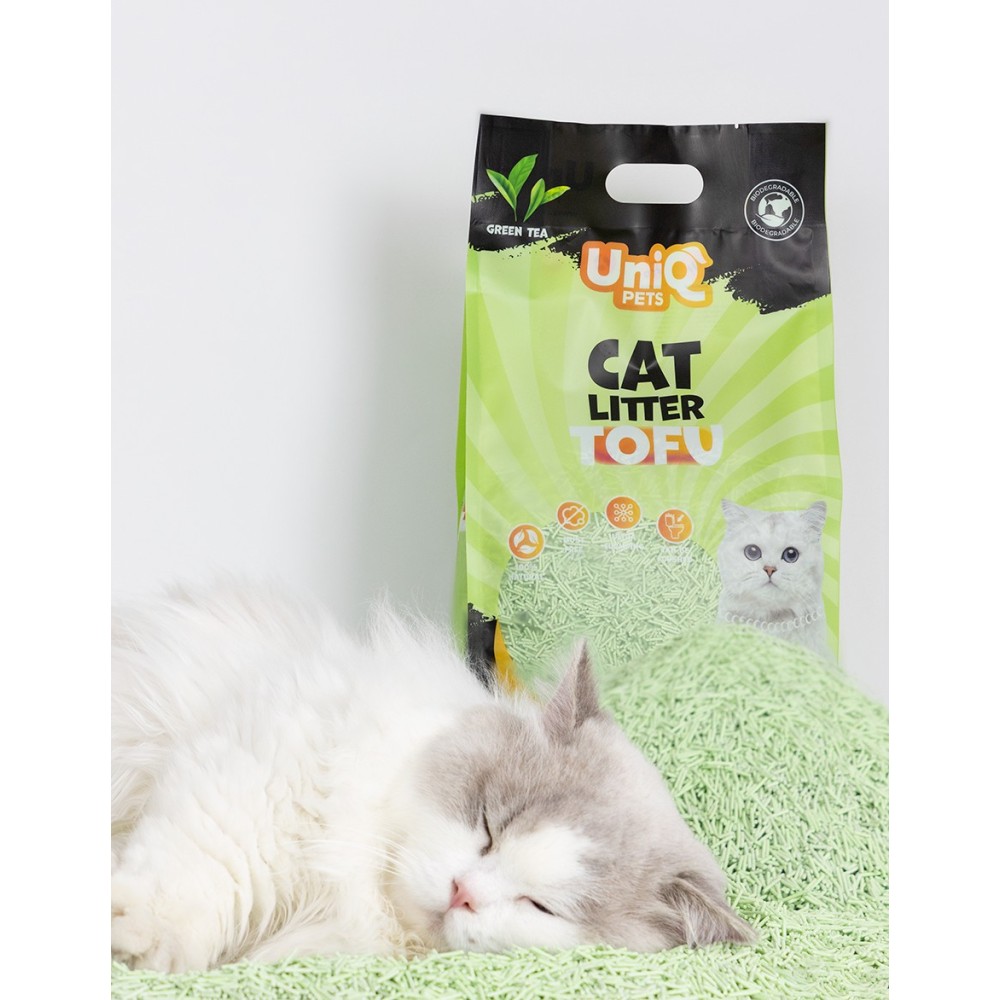 Uniq Βιοδιασπώμενο τόφου 6Lt Άμμος Γάτας GREEN TEA Uniq Βιοδιασπώμενο τόφου 6Lt Άμμος Γάτας GREEN TEA