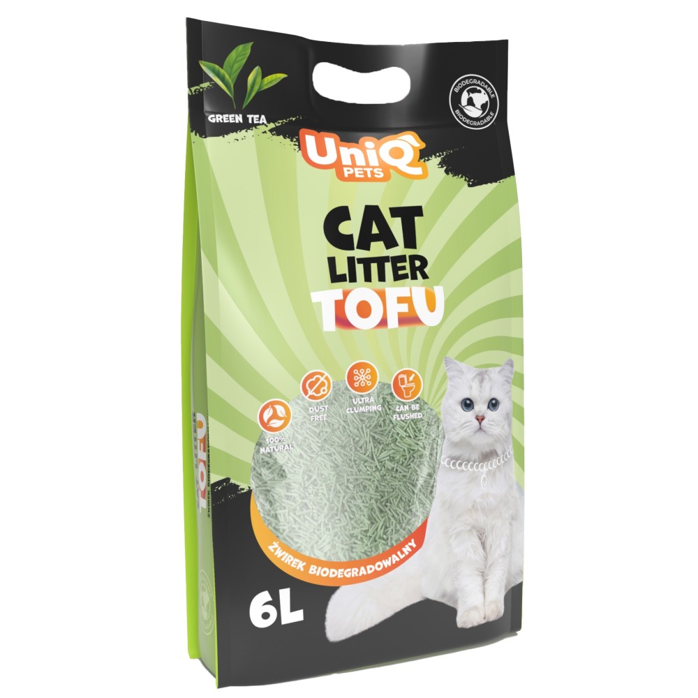 Uniq Βιοδιασπώμενο τόφου 6Lt Άμμος Γάτας GREEN TEA Uniq Βιοδιασπώμενο τόφου 6Lt Άμμος Γάτας GREEN TEA