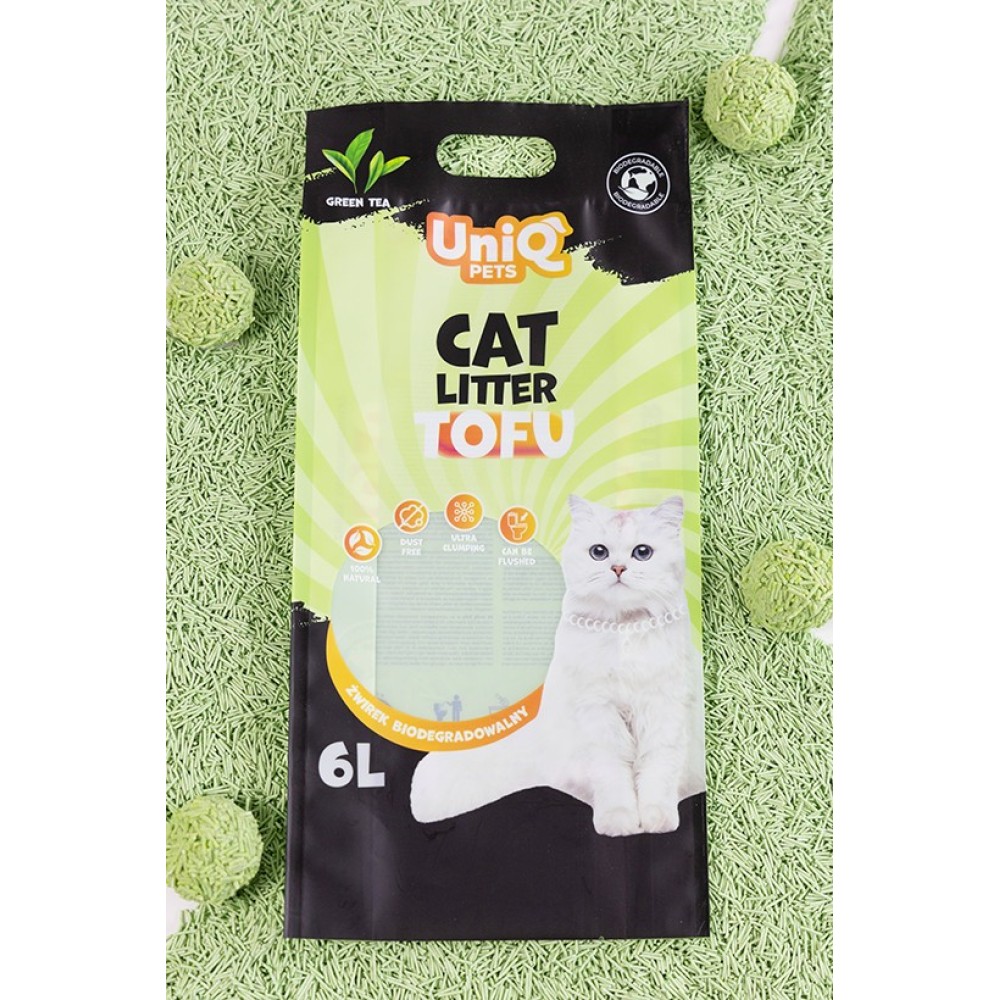 Uniq Βιοδιασπώμενο τόφου 6Lt Άμμος Γάτας GREEN TEA Uniq Βιοδιασπώμενο τόφου 6Lt Άμμος Γάτας GREEN TEA