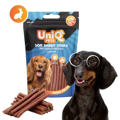 Uniq 250gr Λιχουδιά για Σκύλους Μαλακά Στικς με Κουνέλι