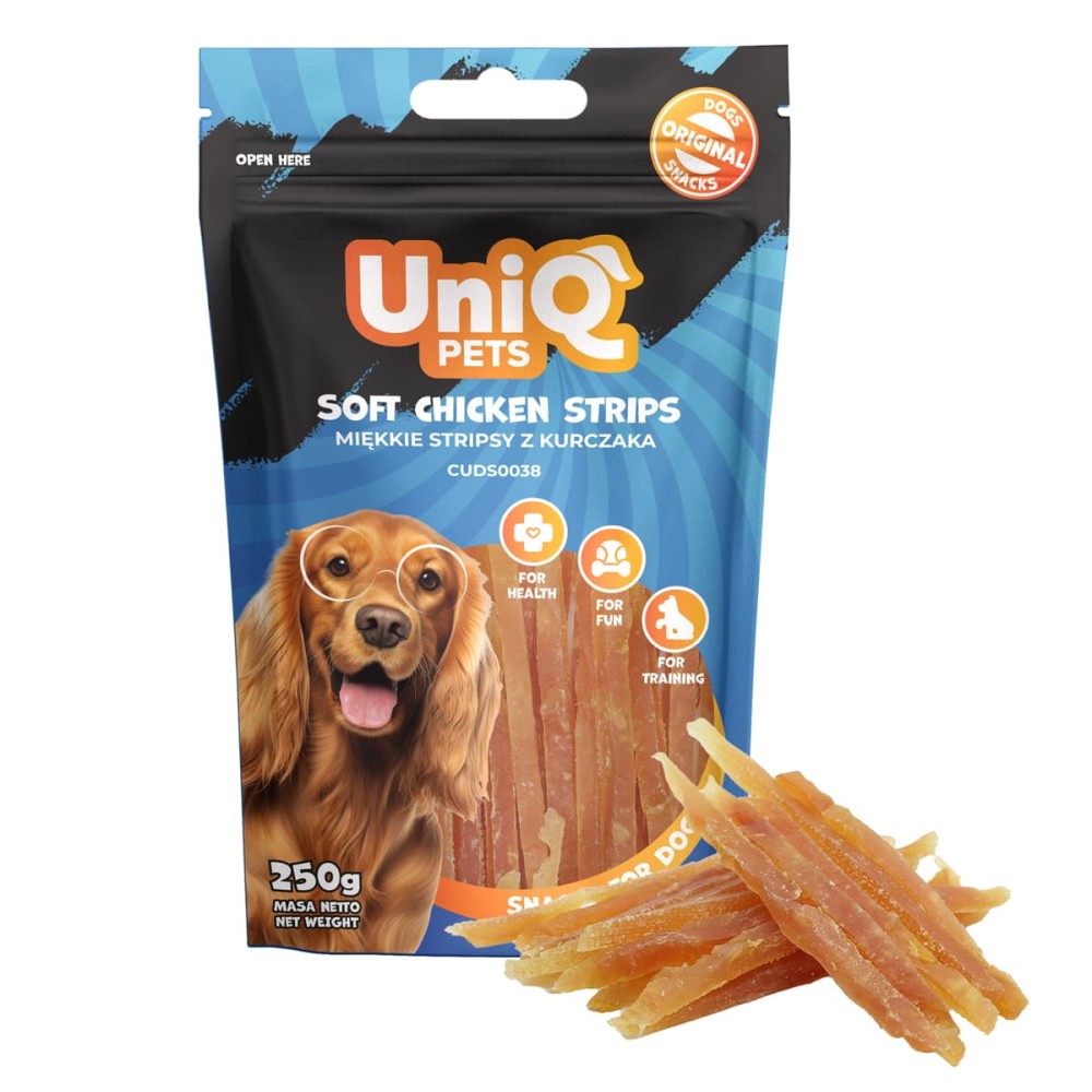 Uniq 250gr Λιχουδιά για Σκύλους Μαλακές Λωρίδες Κοτόπουλο