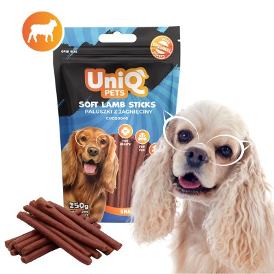 Uniq 250gr Λιχουδιά για Σκύλους Μαλακές Λωρίδες Αρνί
