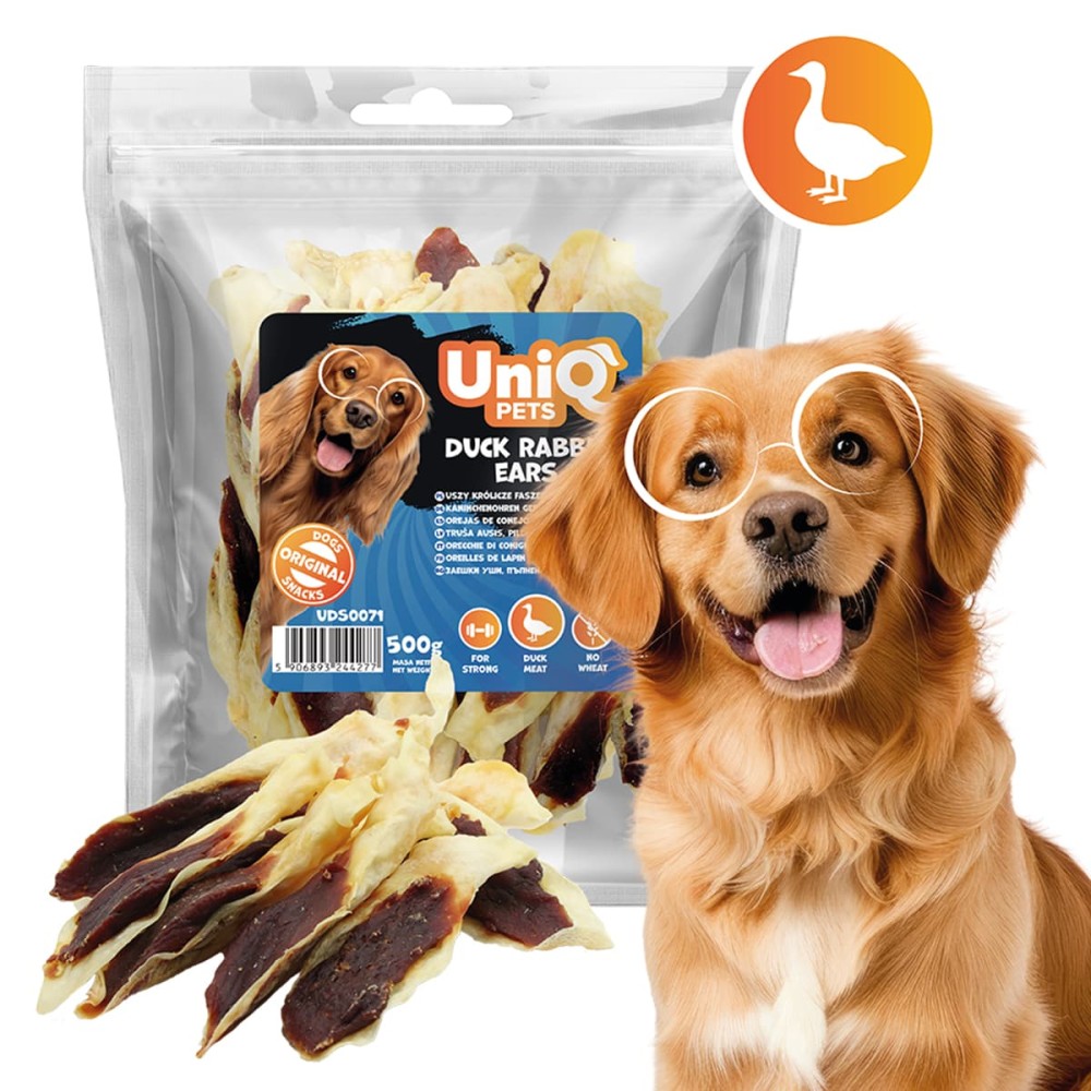Uniq 500gr Λιχουδιά για Σκύλους Αυτιά Κουνελιού με Πάπια