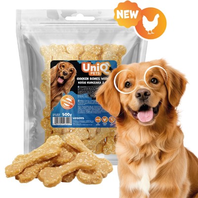 Uniq 500gr Λιχουδιά για Σκύλους Μαλακά Κόκκαλα με Ρύζι και Κοτόπουλο