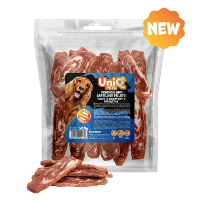 Uniq 500gr Λιχουδιά για Σκύλους Φιλέτα με Ελάφι και Χόνδρο