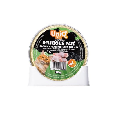 Uniq Delicious Pate 30gr για Γάτες με Κουνέλι και Σπόρους Πλάτανου σε Τασάκι 8τμχ