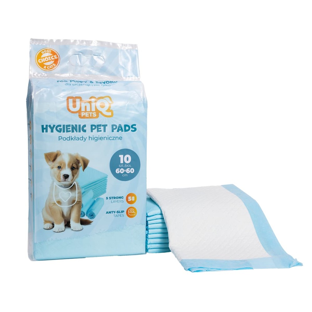 Uniq Πάνες Επιδαπέδιες Σκύλου Μπλε 60x60εκ. 10τμχ
