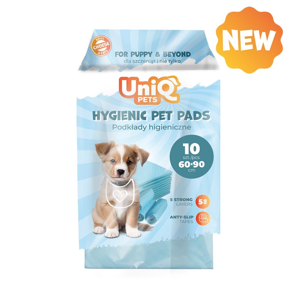 Uniq Πάνες Επιδαπέδιες Σκύλου Μπλε 60x90εκ. 10τμχ